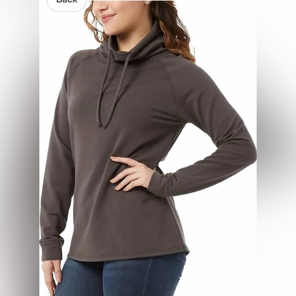 32 Degrees Women’s Funnel Neck Long Sleeve‎ Green Sweatshirt Large